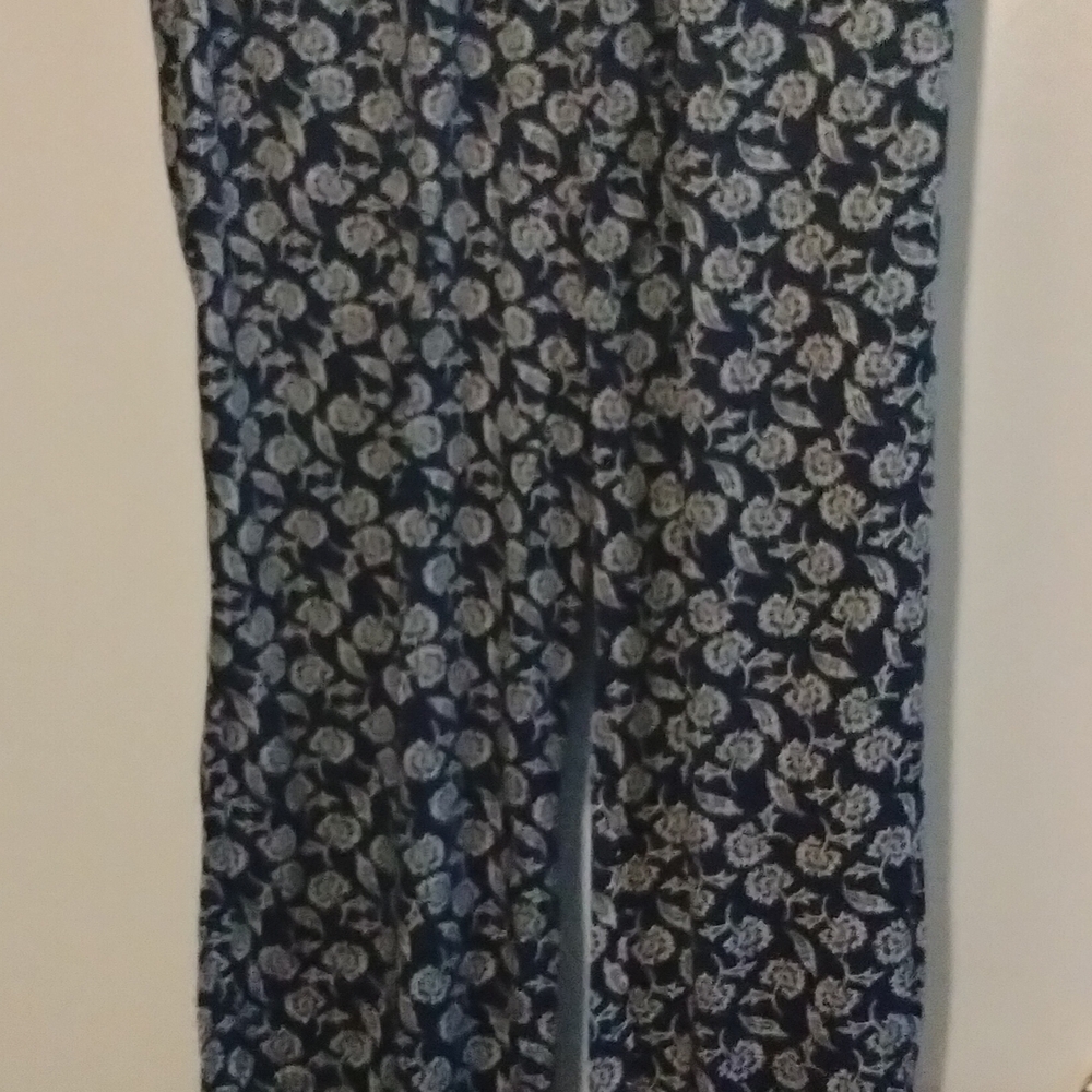 Old Navy Navy Blue Floral Wide Leg Pants